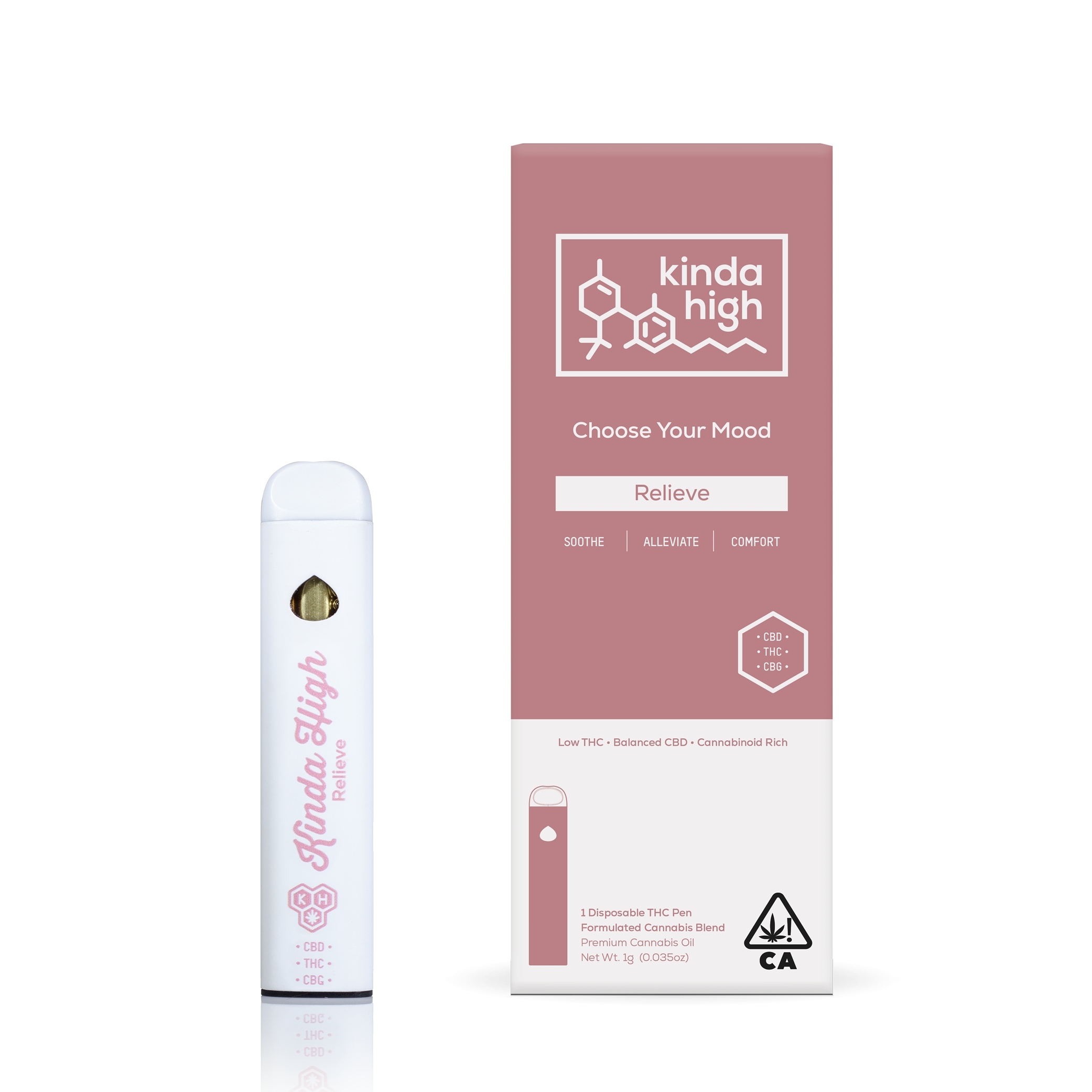 Kinda High™ - Relieve CBD/THC/CBG - Rechargeable Disposable