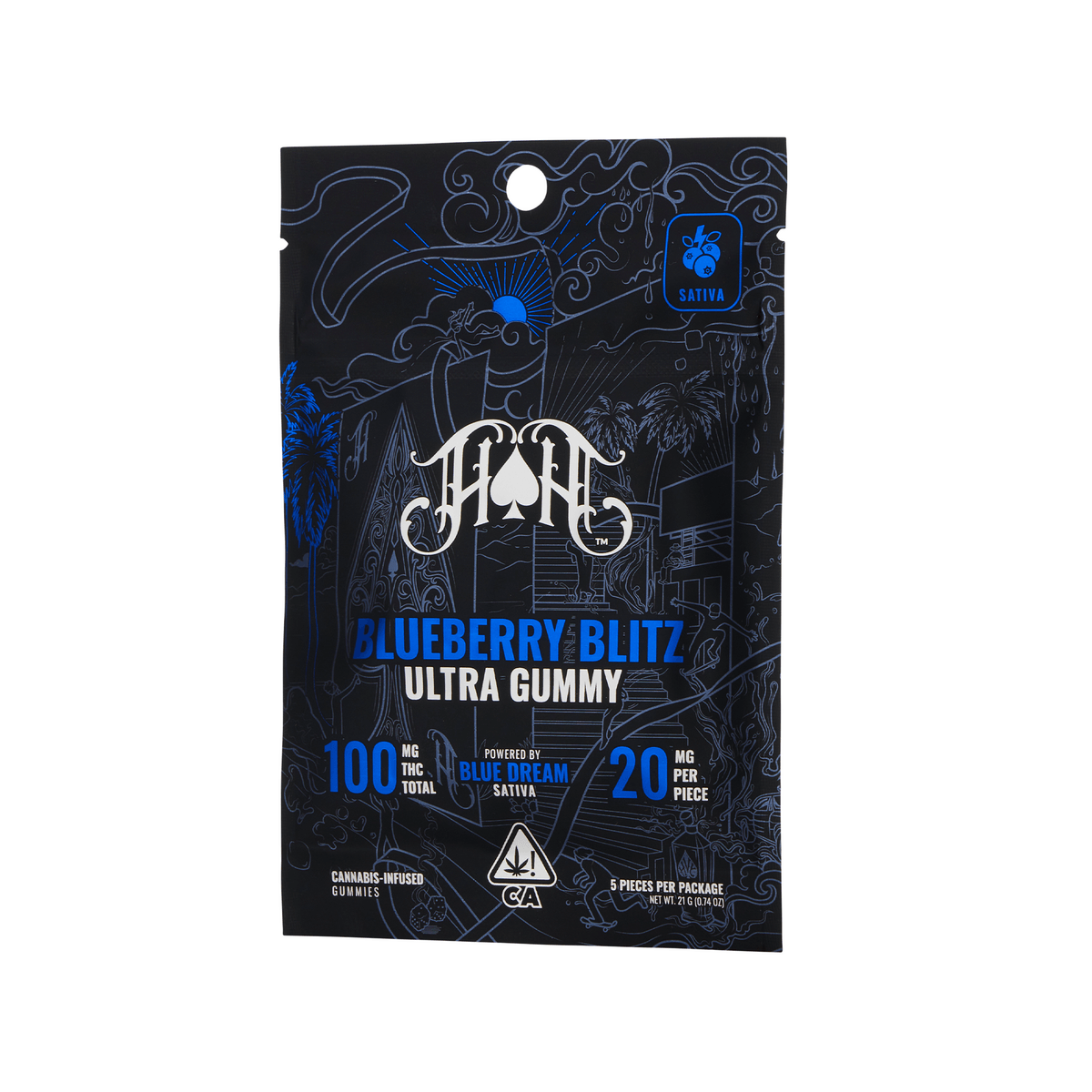 Blueberry Blitz | Sativa - Ultra Pure Gummies - 100mg THC