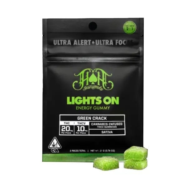 Green Crack Lights On Energy Gummies | 100mg THC - 50mg THCV