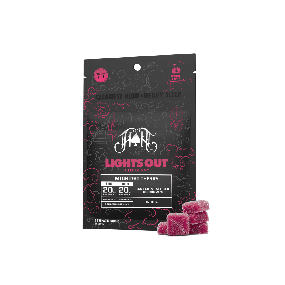 Midnight Cherry Lights Out Sleep Gummies | 100mg THC - 100mg CBN